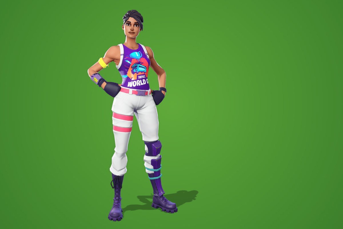 World Warrior Fortnite skin in a pink and white football kit