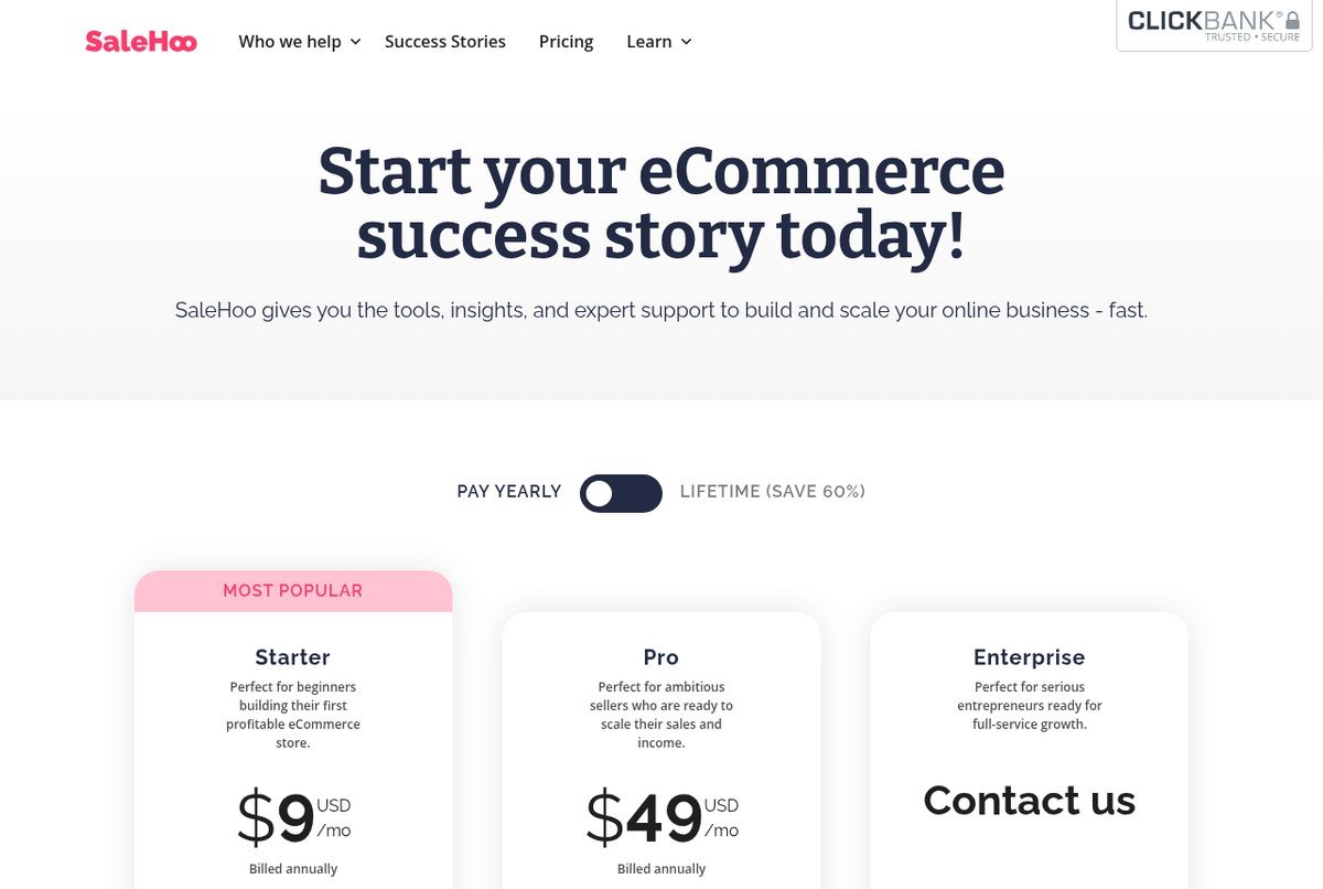 SaleHoo supplier directory pricing plans