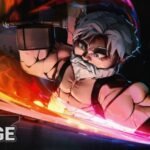 The Forge artwork of a white-bearded blacksmith in goggles swinging a flaming blade