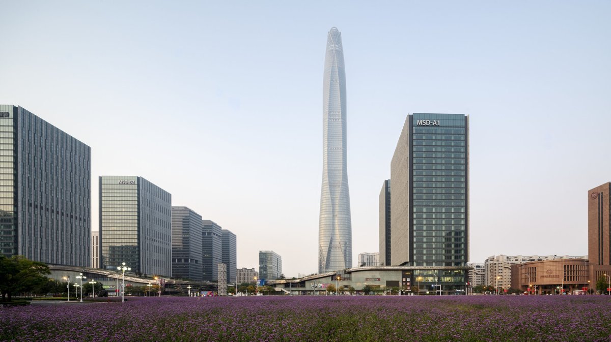 Tianjin CTF Finance Centre with its curved tapering profile