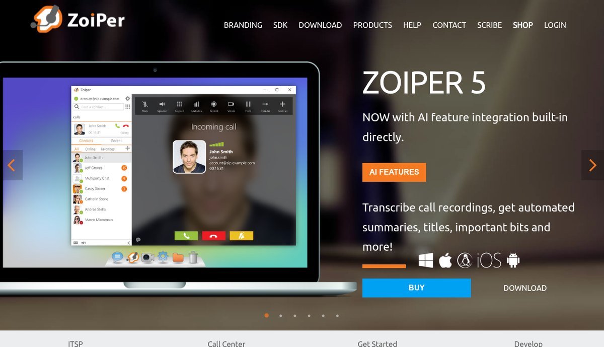 Zoiper 5 free SIP softphone dialer