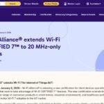 Wi-Fi Alliance press release extending Wi-Fi 7 certification to 20 MHz-only devices