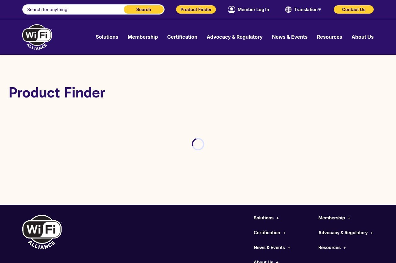 Wi-Fi Alliance product finder for checking certified Wi-Fi devices