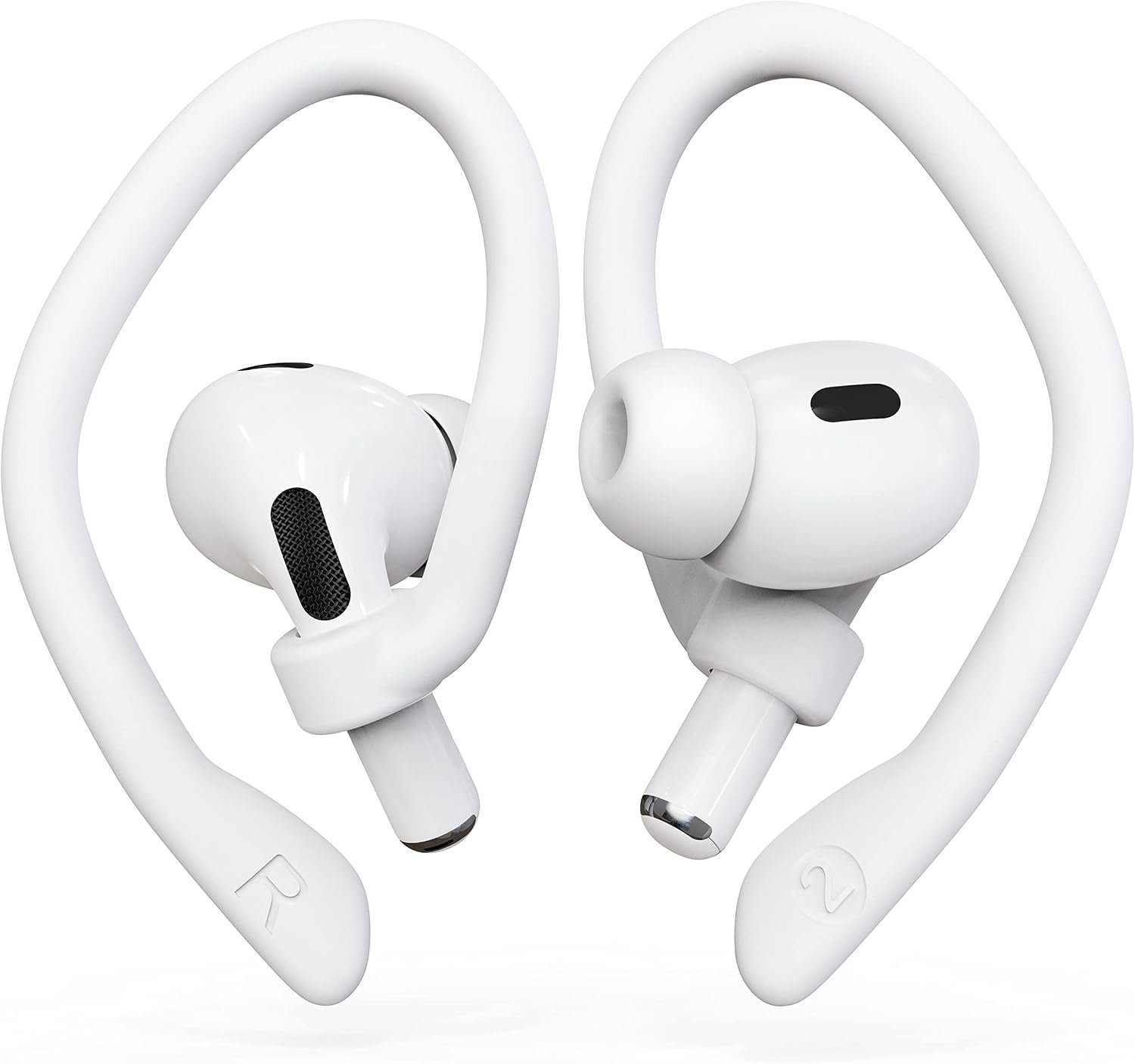 [2 Pairs] DamonLight Ear Hooks for AirPods Pro 2 & 1, AirPods 4 & 3 & 2 & 1, Airpod Ear Hook, Anti-Slip Comfortable Fit,