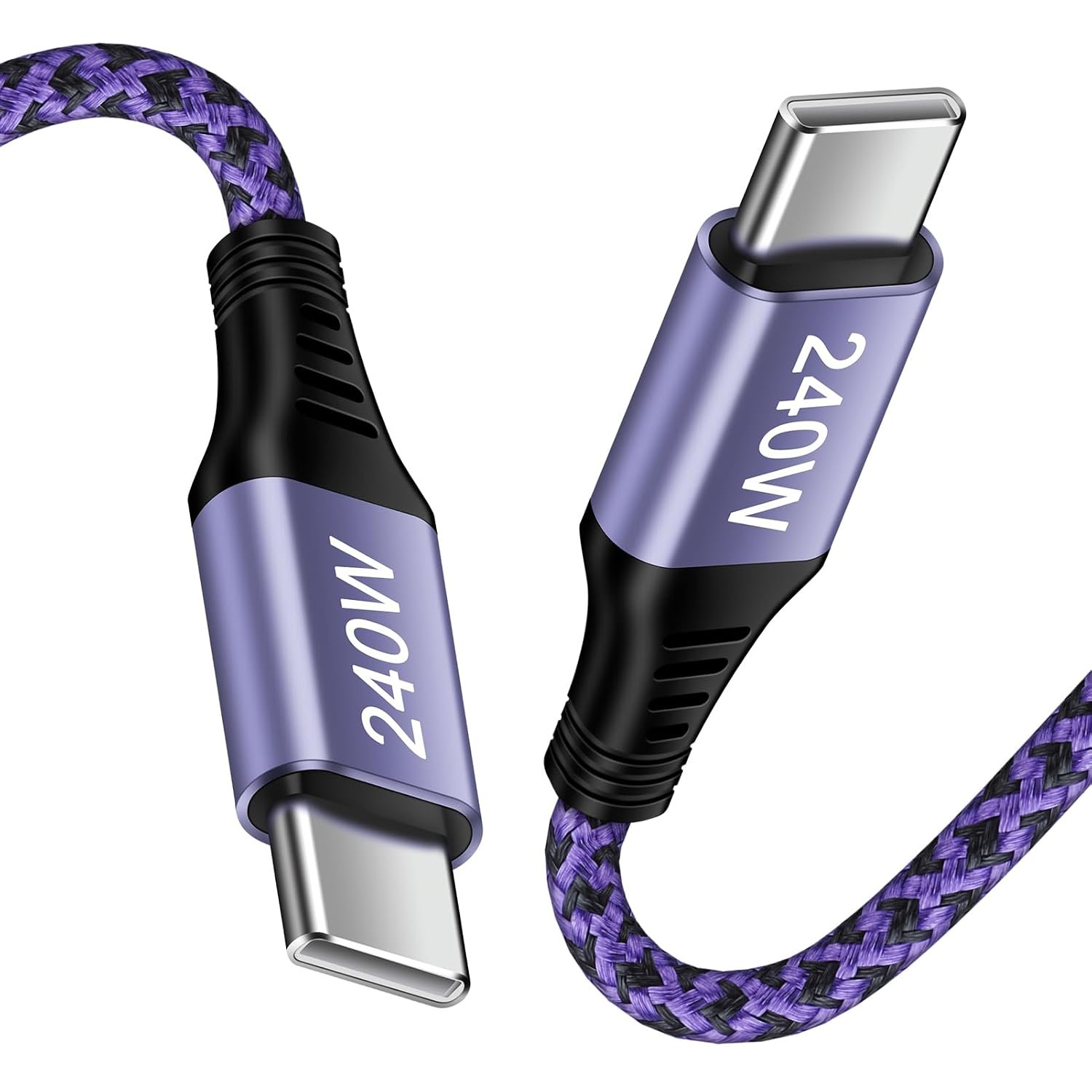 240W USB-C to USB-C fast charging cable, three feet