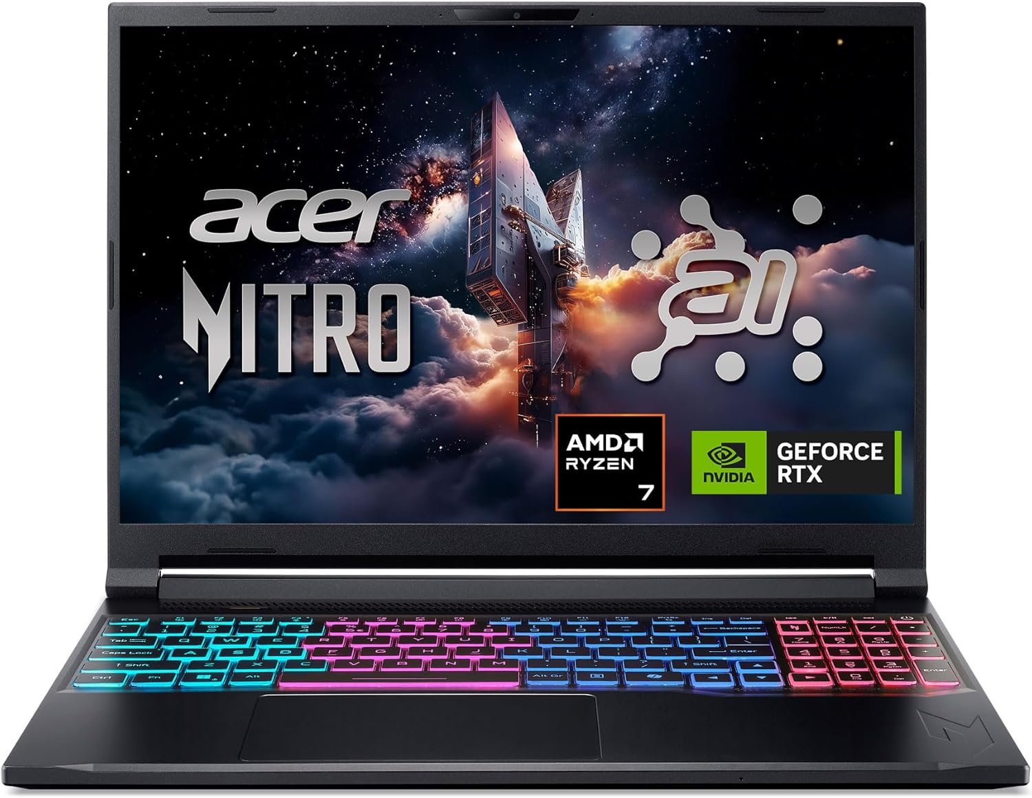 Acer Nitro V 16S AI Gaming Laptop | AMD Ryzen 7 260 Processor | NVIDIA GeForce RTX 5060 Laptop GPU (572 AI Tops) | 16