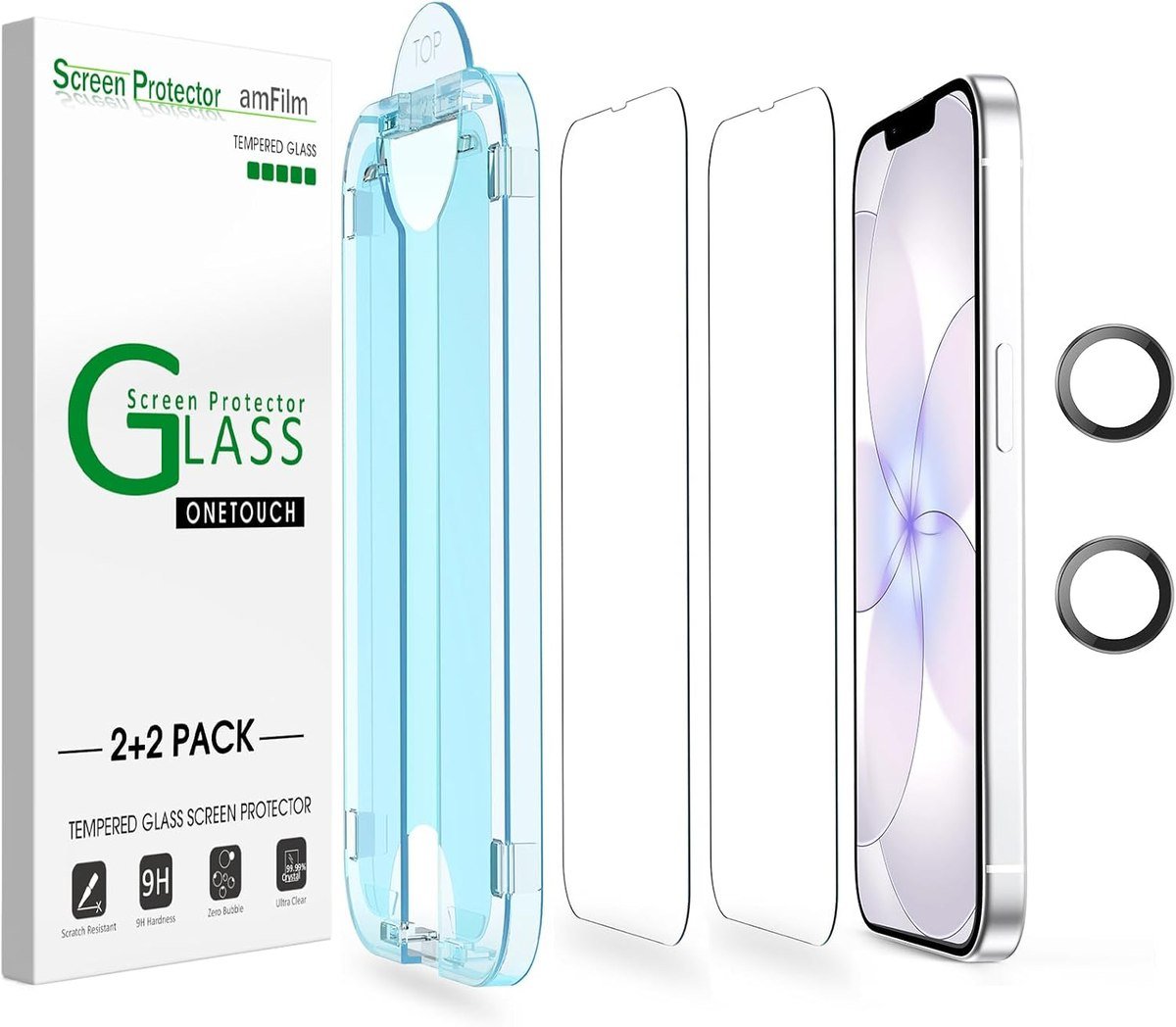 amFilm OneTouch tempered glass kit for iPhone 17e