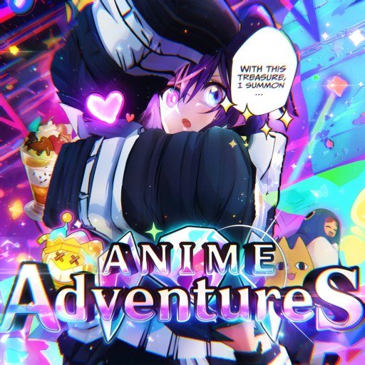 Anime Adventures game icon showing a purple-haired character above the game logo