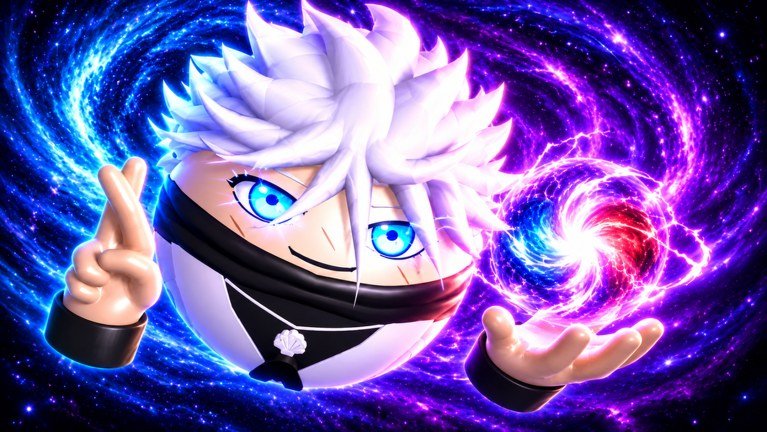 White haired Anime Ball Battles summon holding a swirling galaxy