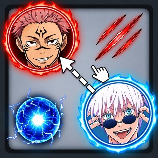 Anime Ball Duels game icon showing a cursor picking one of three glowing balls