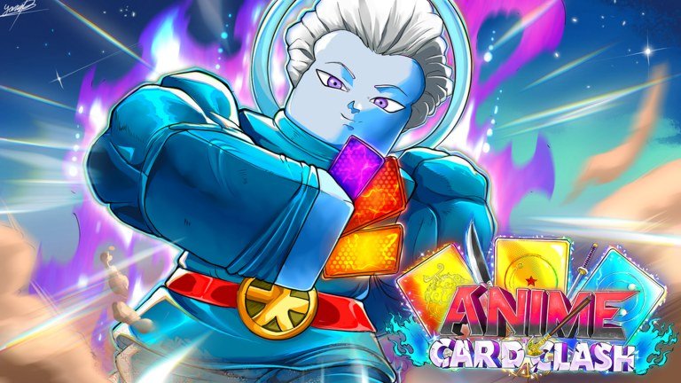 A white-haired character above a spread of cards in Anime Card Clash