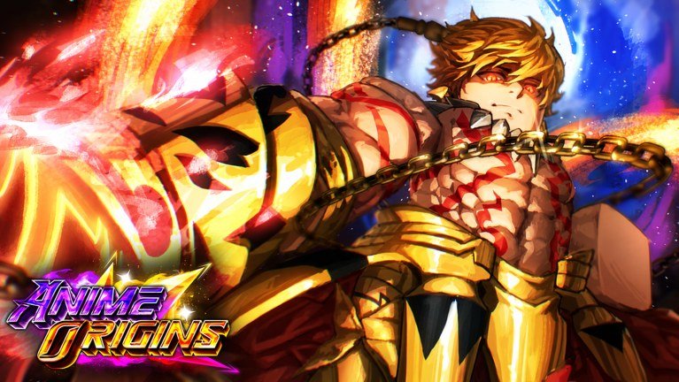 Golden-armoured Anime Origins unit clashing with a red-armoured rival
