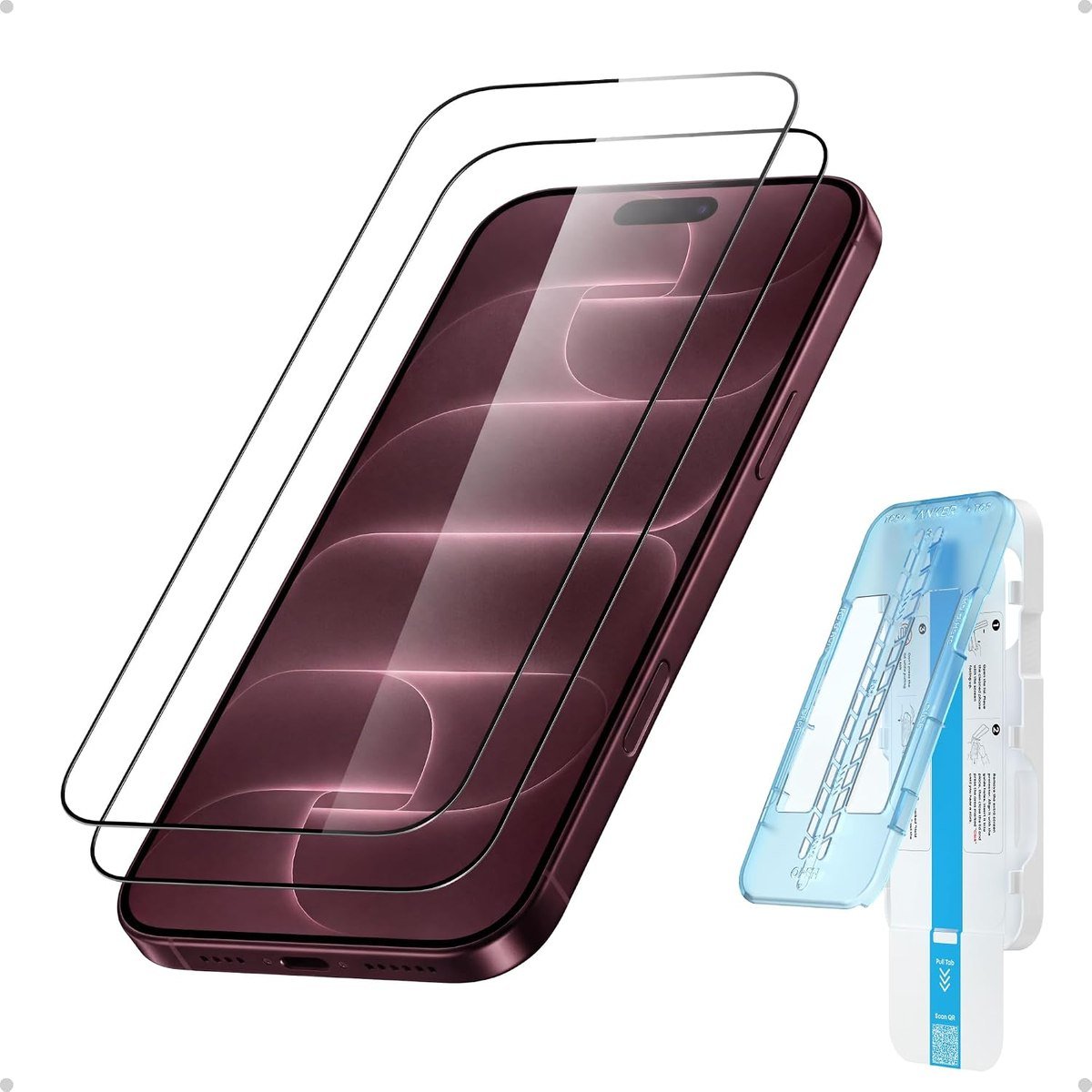 Anker ShieldX glass screen protector two-pack for iPhone 17 Pro