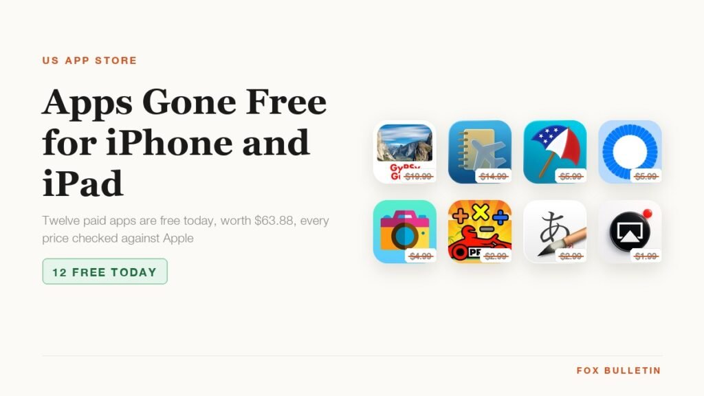 Apps gone free for iPhone and iPad: eight app icons with the prices they normally cost