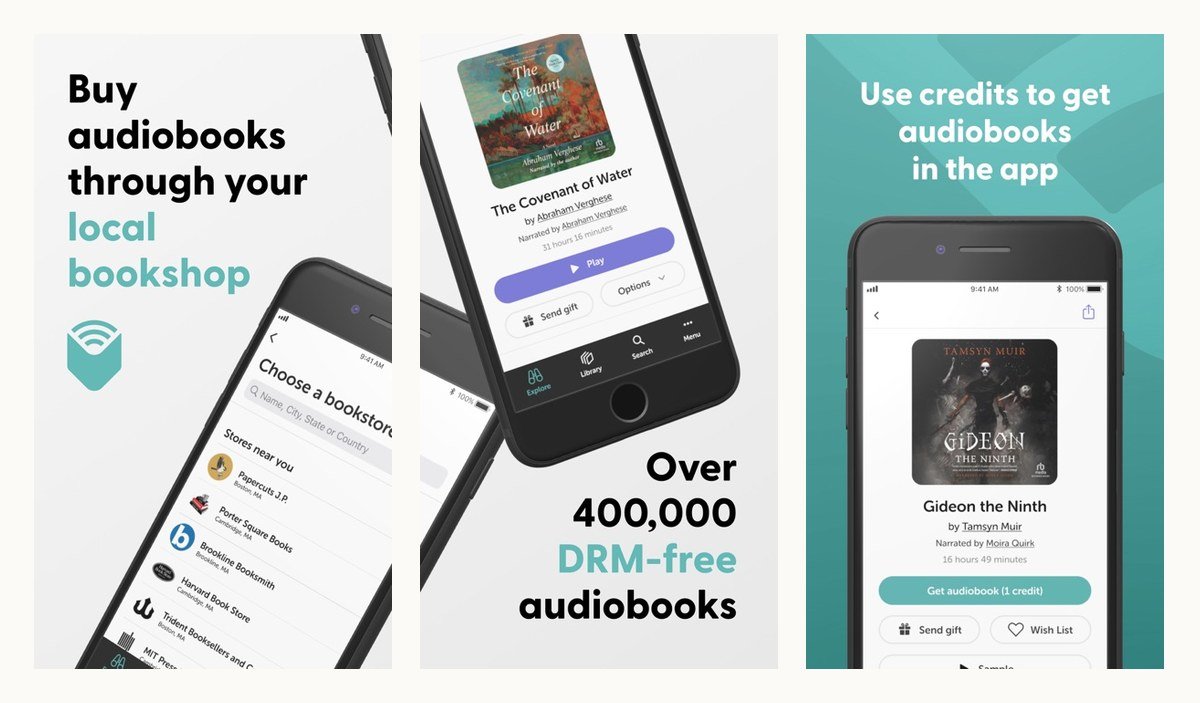 Libro.fm audiobook app screens