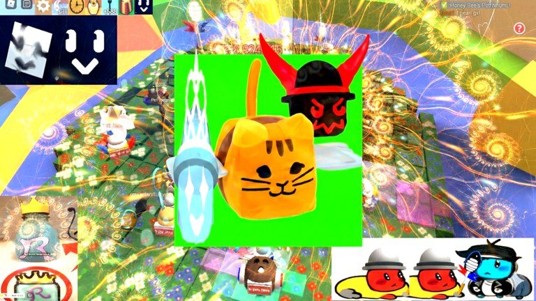 Bee Swarm Simulator artwork showing the hive and honey machines