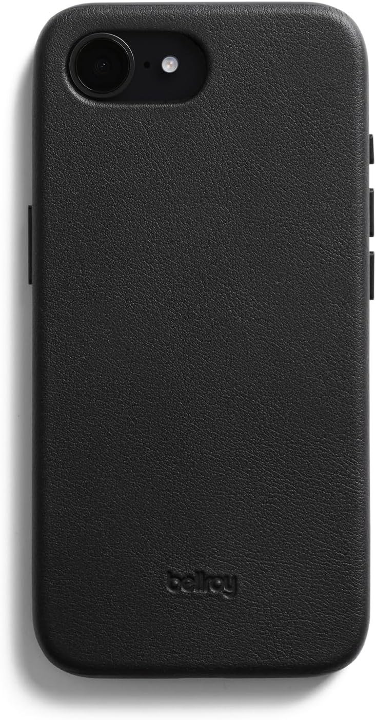 Bellroy leather case for iPhone 16e in black