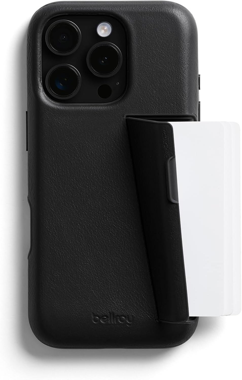 Bellroy 3 Card leather wallet case for iPhone 16 Pro Max in black