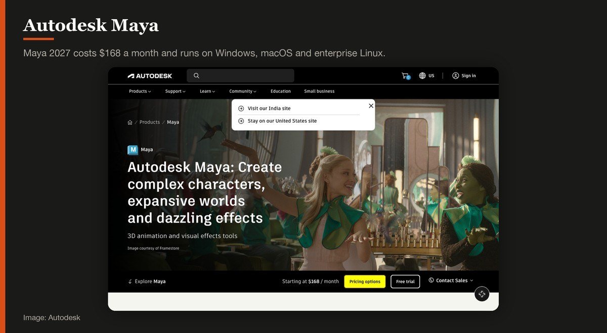 The Autodesk Maya 2027 product page