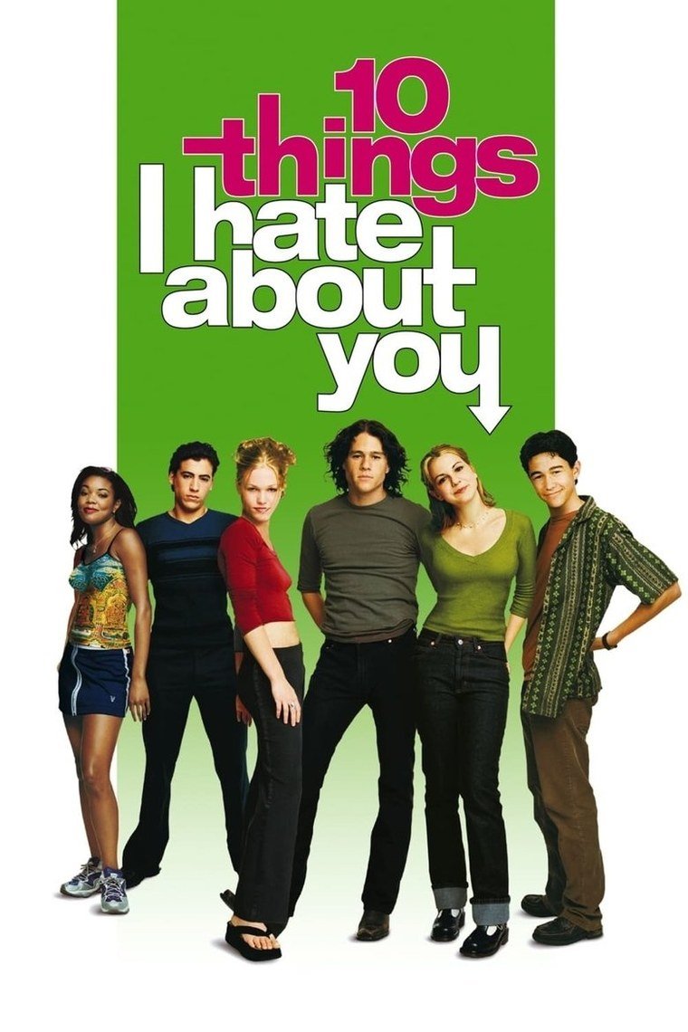 Ten Things I Hate About You poster showing two students on a school lawn