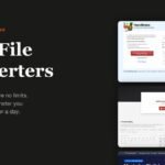 Free file converters shown as three developer page captures