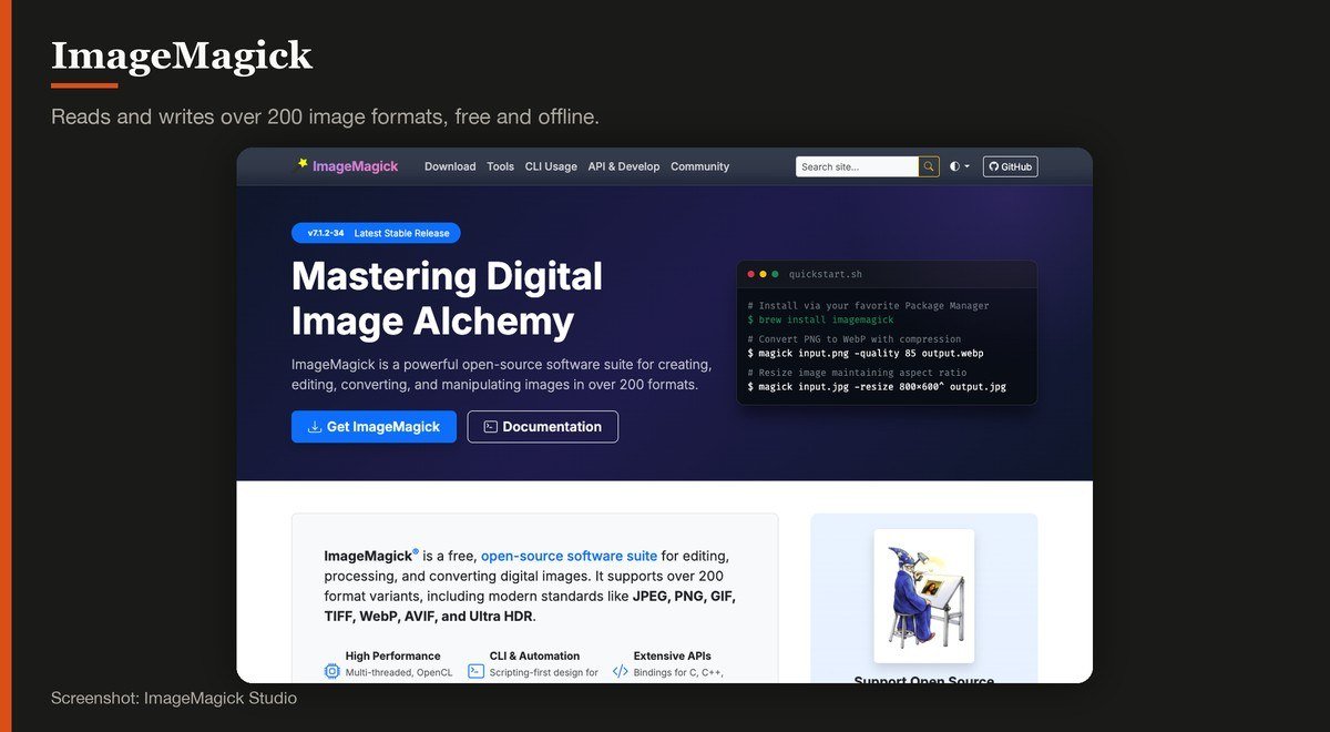 ImageMagick shown on the ImageMagick Studio page