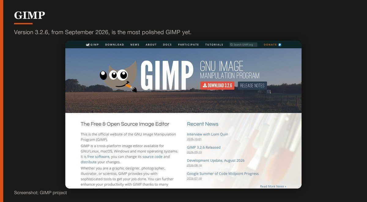 GIMP shown on the GIMP project page