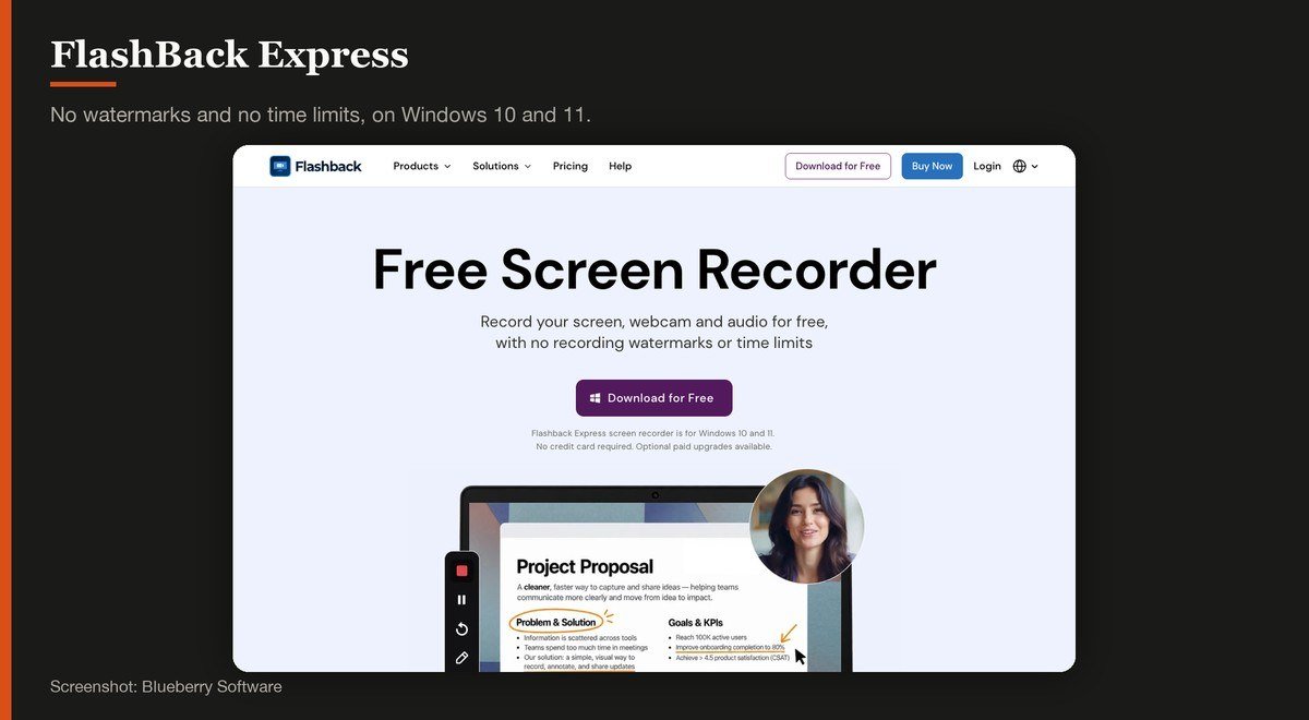 FlashBack Express shown on the Blueberry Software page
