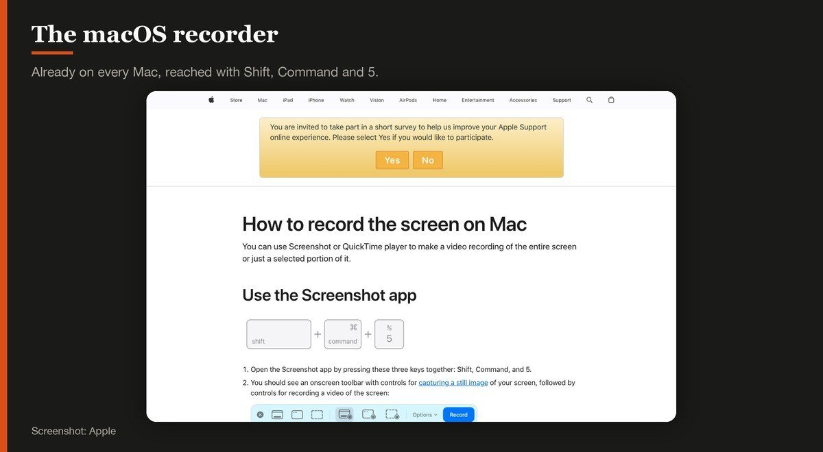 The macOS recorder shown on the Apple page