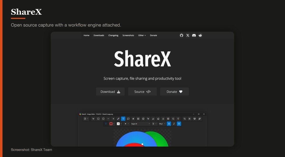 ShareX shown on the ShareX Team page