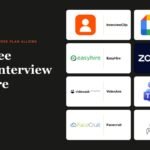 Best Free Video Interview Software headline beside logos of InterviewClip, Google Meet, EasyHire, Zoom, VideoAsk, Microsoft Teams, Facecruit and Jitsi Meet