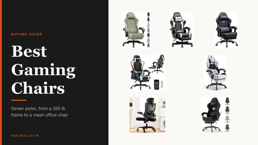 Best gaming chairs shown as seven product photos