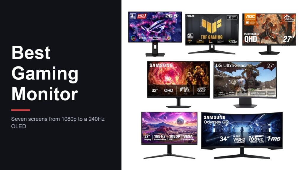 Best gaming monitor lineup: ASUS ROG OLED, ASUS TUF, AOC, Samsung Odyssey and LG UltraGear screens