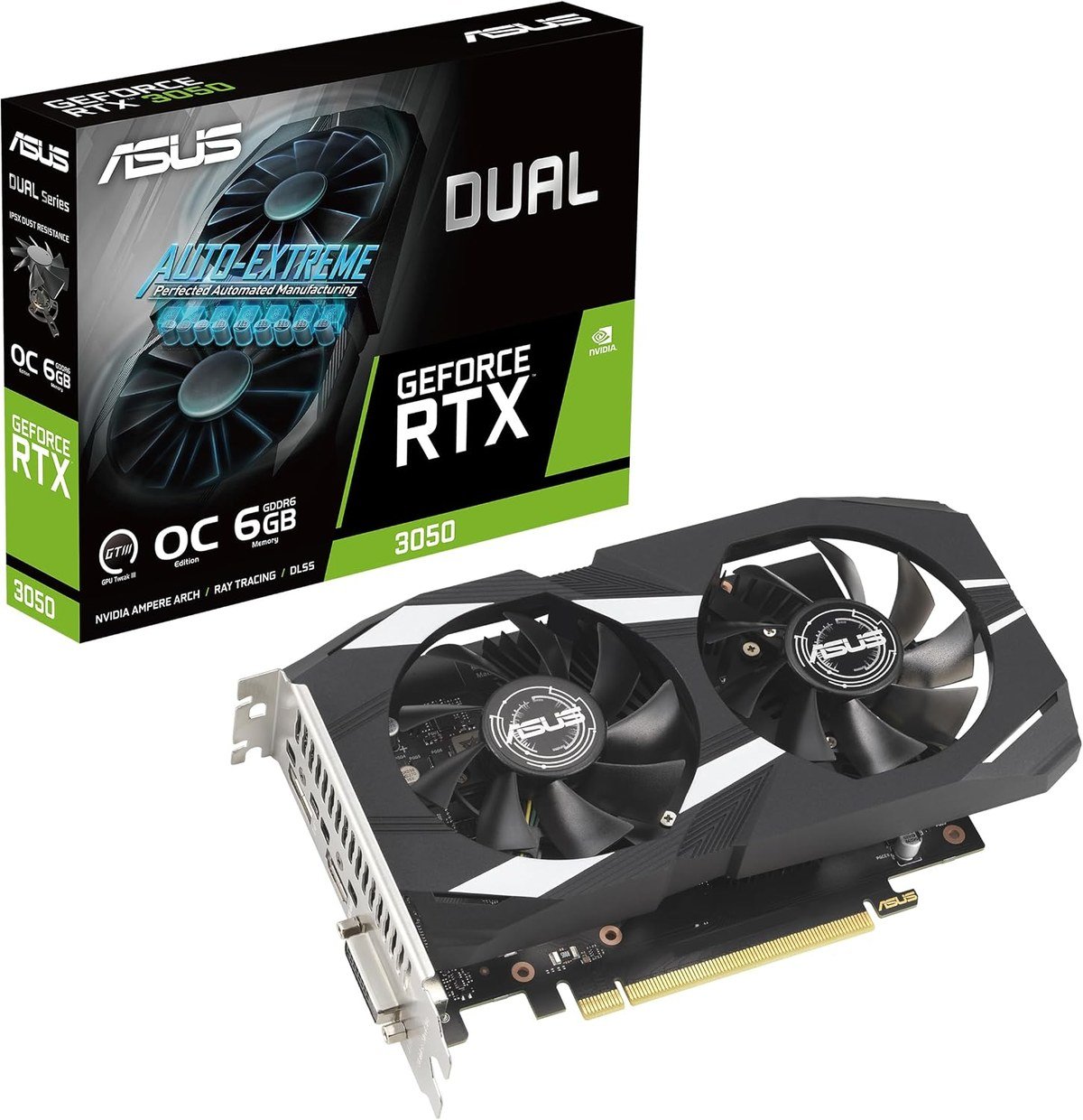 ASUS Dual GeForce RTX 3050 6GB OC graphics card