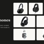 Best Headphones headline beside seven wired and wireless headphones from Sony, Sennheiser, Marshall, Beats, Koss and Skullcandy