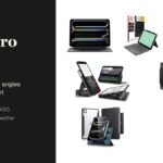 iPad Pro Cases headline beside seven cases: Apple Smart Folio, Apple Magic Keyboard, ZAGG Pro Keys Connect, ESR Rebound 360, Spigen Rugged Armor Pro, NOMAD leather folio and an ESR nine-angle stand
