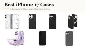 Best iPhone 17 Cases headline beside cases from Spigen, OtterBox, Pelican, UAG, ESR, Bellroy and Beats