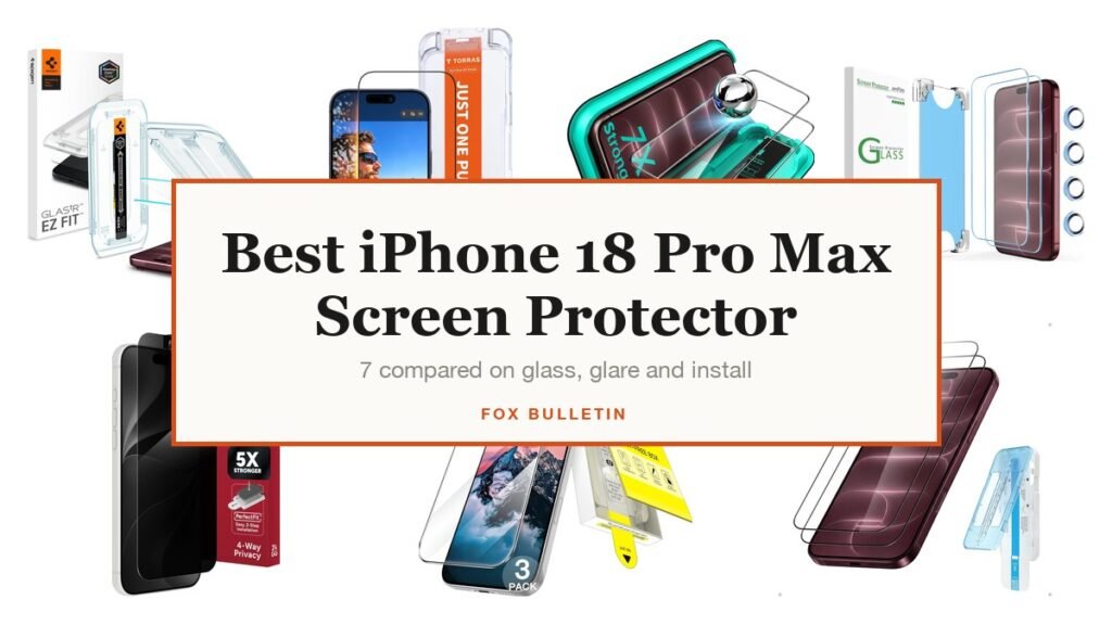 Seven iPhone 18 Pro Max screen protectors compared by Fox Bulletin