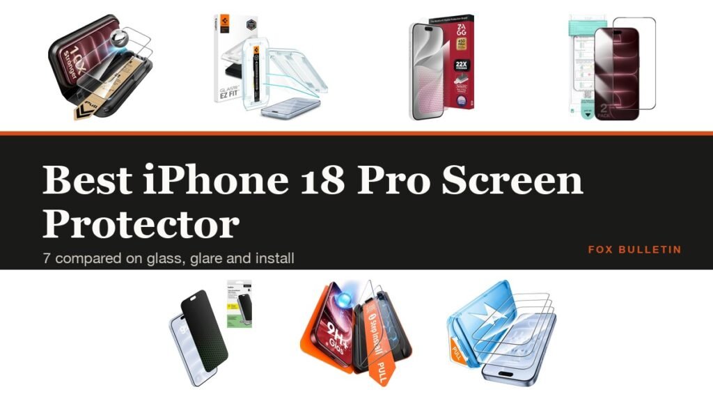 Seven iPhone 18 Pro screen protectors compared by Fox Bulletin