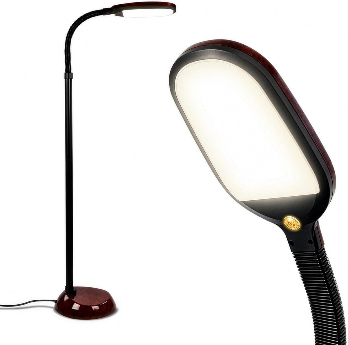 Brightech Litespan LED floor reading lamp with a gooseneck arm