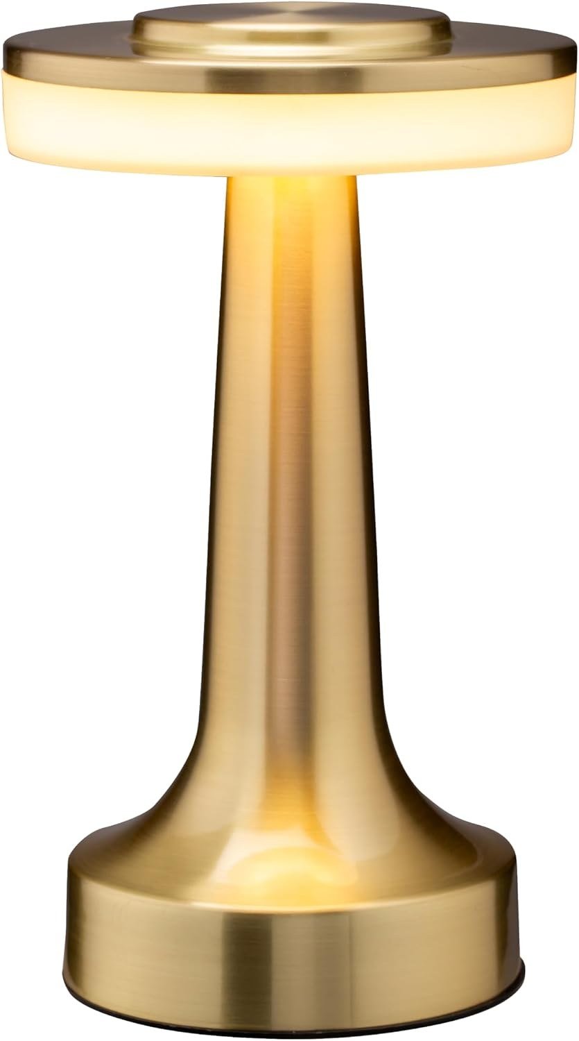 O'Bright Dome cordless gold mushroom table lamp
