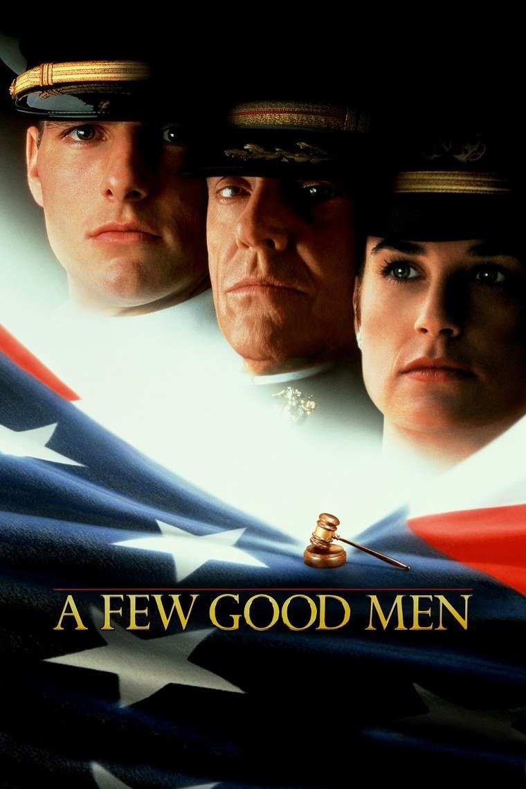 A Few Good Men poster showing a military lawyer against a flag-lit background
