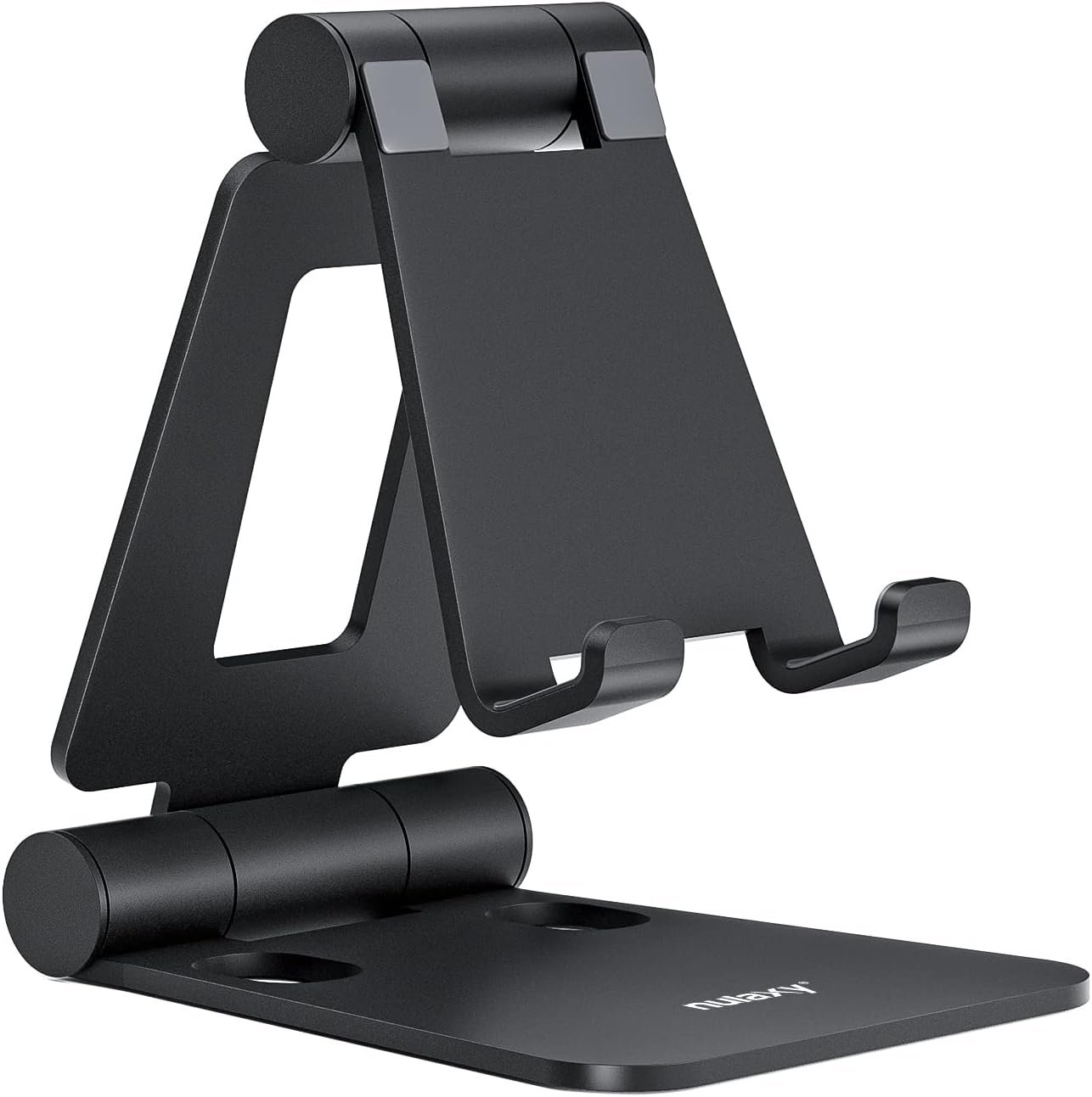 Nulaxy aluminium dual folding phone stand in black