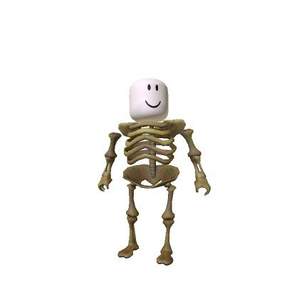 Skeleton character bundle rendered on a Roblox avatar