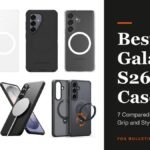 Best Samsung S26 Case headline beside cases from Spigen, Samsung, OtterBox, Tech21, Mous, Ringke and TORRAS