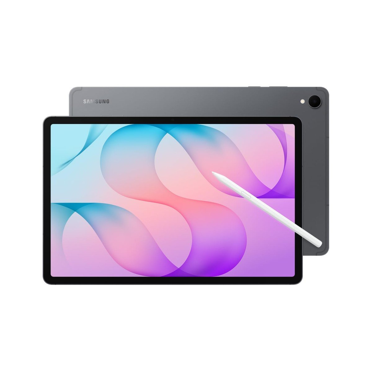 Samsung Galaxy Tab S12+ in gray with the S Pen against the screen