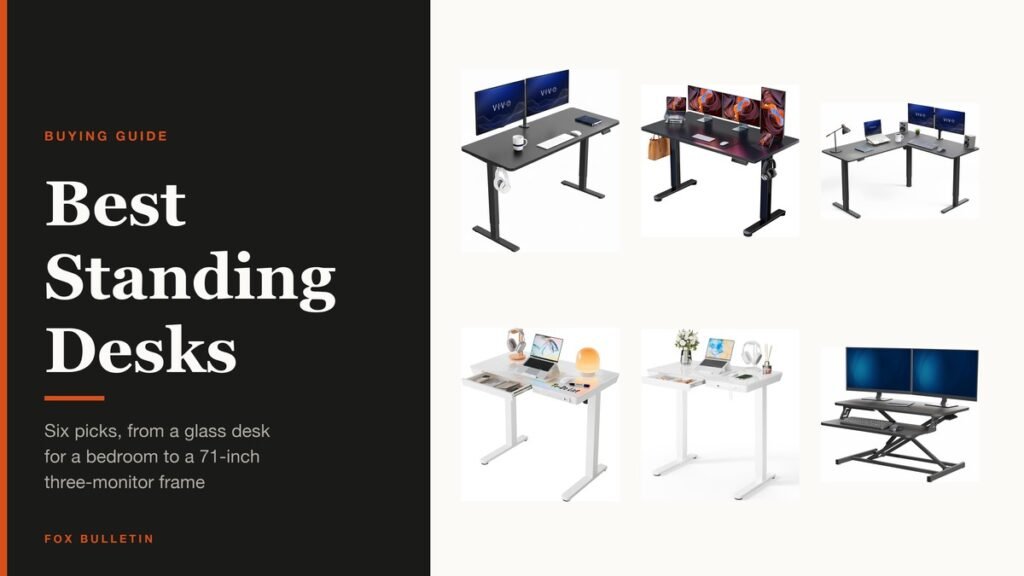 Best standing desks shown as six product photos