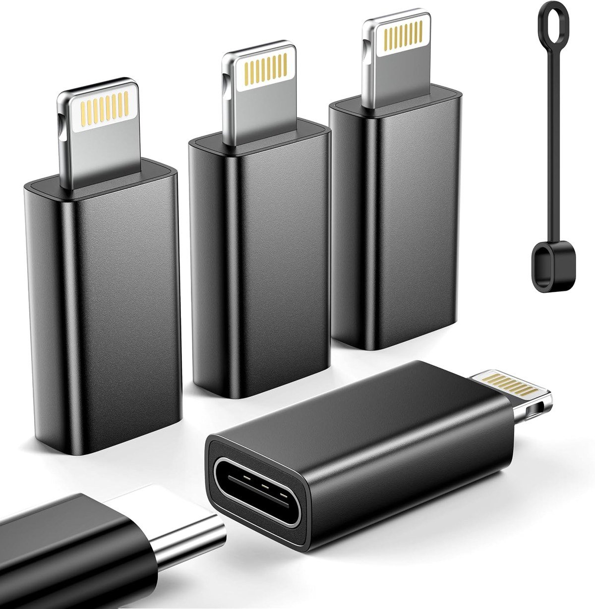 LERTOSEN aluminium USB-C to Lightning adapters, four-pack