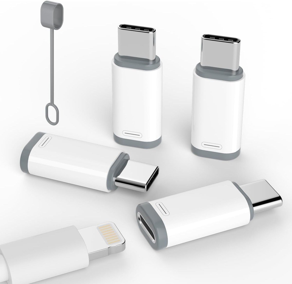 Thousover Lightning to USB-C adapters, four-pack