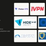 Best VPN headline beside the logos of seven VPN services
